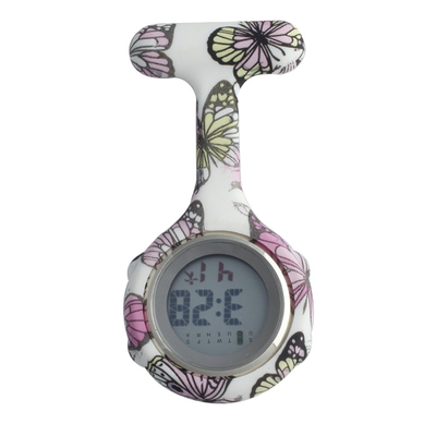 Digital Silicone Nurse Watch Fob Pocket Watches Dog Paws Doctor Medical Hospital  Brooch Lapel Clock Brand Date Week Dis