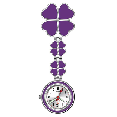 Four Leaf Clover Nurse Watch Fob Pocket Doctor Watch Hanging Hospital Gift Luminous Medical Clock Sun Pattern Literal