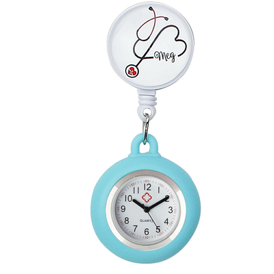 Nurse Pocket Watch Cute High-grade Crystal Silicone Medical Watches Round Stationary FOB Clip-on Doctor Clock Hospital G