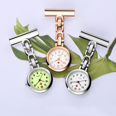 ALK FOB Nurse Pocket Watch Black Nurse Watch Keychain Hospital Clock Pink Luminous Watches Doctor Nursing Gift