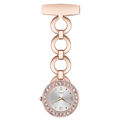 Nurse Pocket Watch Silver Elegant Women Brooch Nurse Watch Fashion Fob Nurse Watch Rose Gold Diamond Pendants Clocks Hot