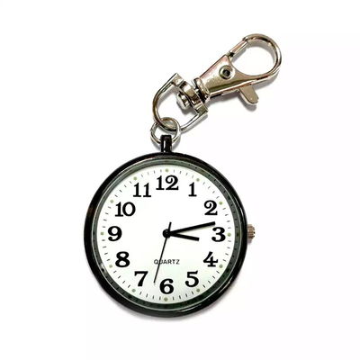 Keychain Nurse Watches Women Pocket Watch Student for Exam Test Fob Watch Medical Clock for the Aged Gift Black