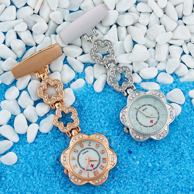 Nurse Watch Clip-on Fob Brooch Hanging Watches Quartz Movement Men Women Steel Pocket Watch Hospital Gift Japan Round