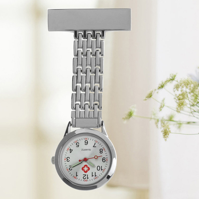 FOB Nurse Pocket Watch Silver Brooch Nurse Watch Hospital Quartz Clock Luminous Doctor Watches Creative Doctor Nursing G