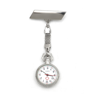 Classic Medical Watches Alloy Quartz Pocket Nurse Watch Clip-on Fob Doctor Quartz Clock Brooch Pendants Silver Hospital