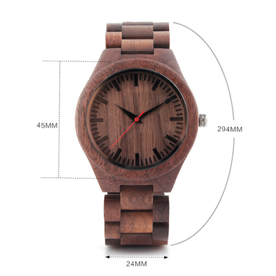 Natural Black Wood Watch Men Business Luxury Stop Watch Quartz Movement Wood Watches Luxury Gift Full Wooden Watches