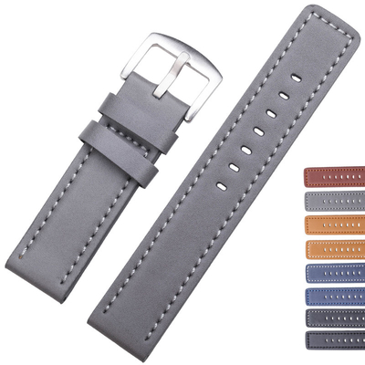 ALK Vintage Cow Leather Watch Band Bracelet multicolors Strap pin buckle Watchband  belt accessories brown  18mm 20mm 22