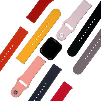 Universal Switch Raw Ear Smart Watch Strap 20mm/22mm Environmental Protection Silicone Leather