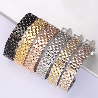 Stainless Steel WatchBand Men's Bracelet for Watches Ladies Wristwatches Butterfly Buckle 18 20 22mm Watch Strap