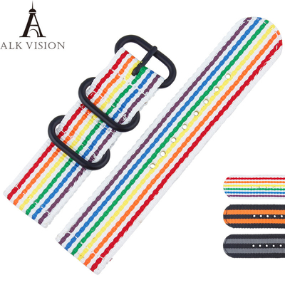 Canvas Nylon Band for Watch Watchband Sports Strap Belt for Women Men Watches Accessory Bracelet Wristband Diy Parts Pin