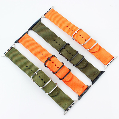 Watchband for smartwatch applewatch Band straps canvas for iwatch 4/3/2/1 38mm 40 42mm 44 watch band 4 Black Sports Part