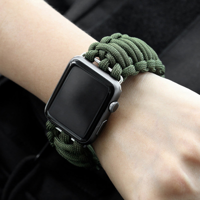 Woven Rope nylon strap Band for apple watch series 4  42/38/44/40mm parachute cord Watch Strap For iwatch Survival Outdo