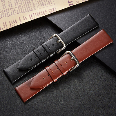 Black brown watchband Leather Men Women Watch Band  12 14 16 18  20  22 24mm  Wrist Watch Strap On Belt Bracelet Metal B
