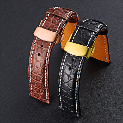 Genuine Tue Crocodile Leather Watch Band Belt Bracelet Wristband Clock Repair Accessories Lizard Pattern for Top Luxury