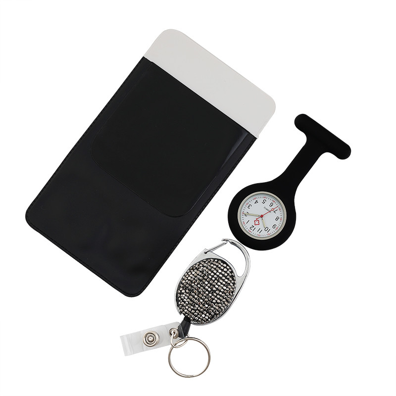 Silicone Doctor and Nurse Watch Fob Pocket Watch Brooch Lapel with Clip Medical Nurse Quartz Watch Timepiece Unisex Drop