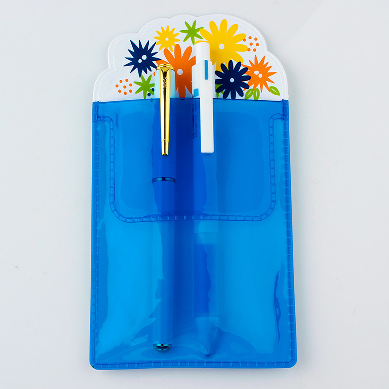 NEW PVC Pen Pocket Nurse Doctor Dedicate Christmas Gift Flower Pattern Flap Vinyl PVC Pocket Pen Holder for Pen Leaks Pr