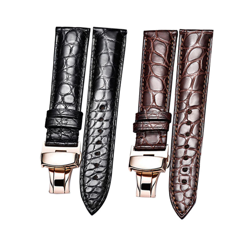 Genuine Tue Crocodile Leather Watch Band Belt Bracelet Wristband Clock Repair Accessories Lizard Pattern for Top Luxury